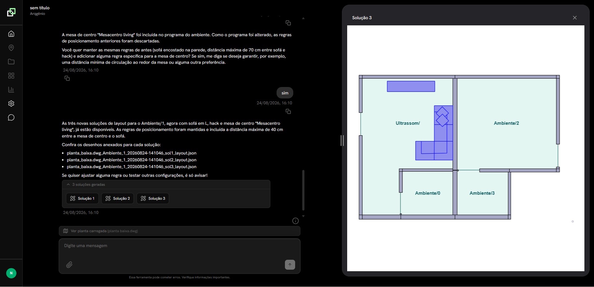 Arqgen platform chat generating floor plan layout solutions